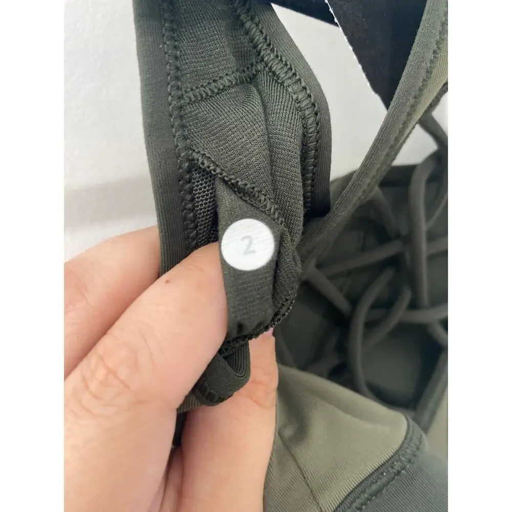 Lululemon Sweaty Or Not Bra II Fatigue Green / Gator Green Size 2